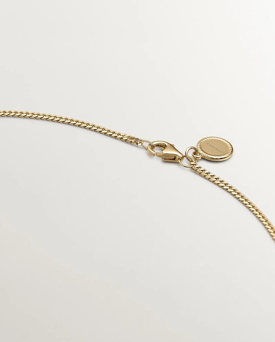 Corrente Diamantada de Prata 925 Banhada em Ouro Amarelo de 18k Dourado-3