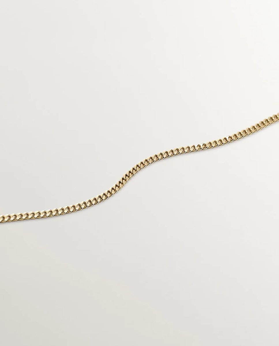 Corrente Diamantada de Prata 925 Banhada em Ouro Amarelo de 18k Dourado-5