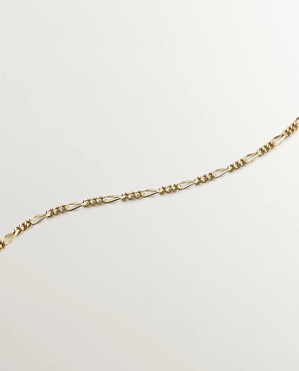 Corrente de Prata 925 Banhada em Ouro Amarelo de 18k com Elos Fígaro Ouro-5