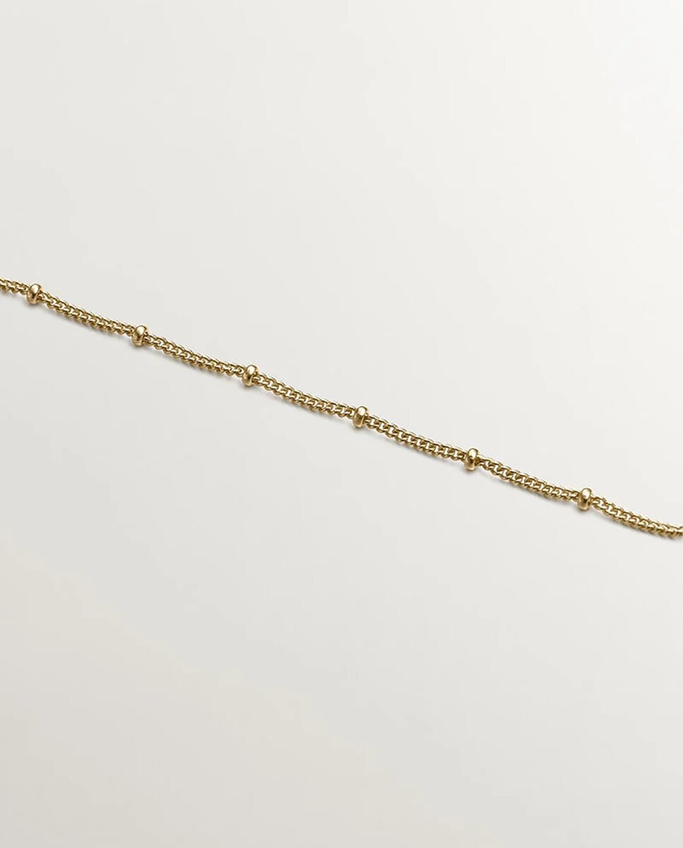 Corrente de Prata 925 Banhada em Ouro Amarelo de 18k com Bolinhas Dourado-5