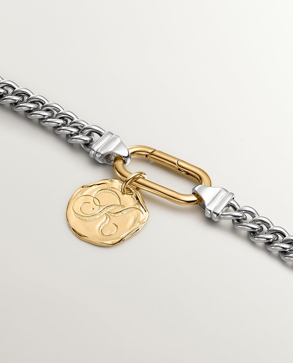 Charm Artesanal de Prata 925 Banhada em Ouro Amarelo de 18k com Inicial K Ouro-3