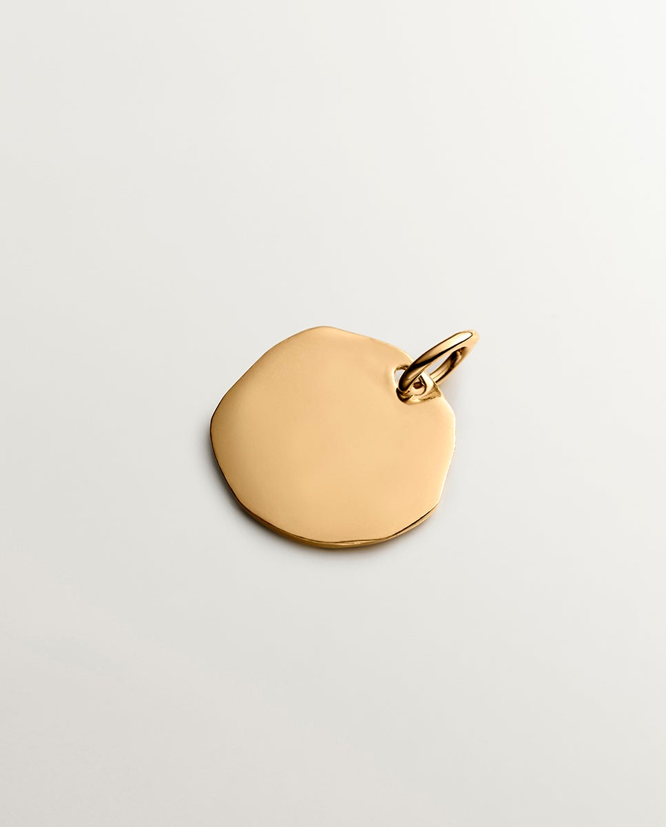 Charm Artesanal de Prata 925 Banhada em Ouro Amarelo de 18k com Inicial M Ouro-3