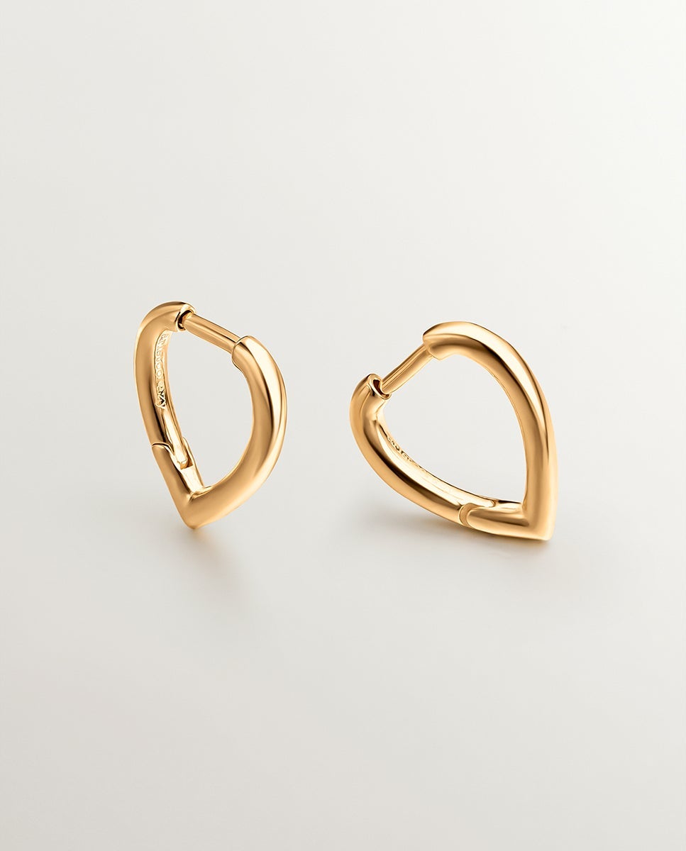 Brincos com Forma de Gota de Prata 925 Banhada em Ouro Amarelo de 18k Ouro-1