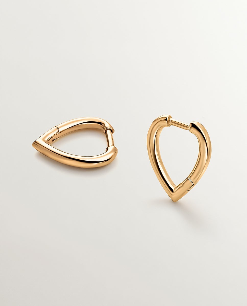 Brincos com Forma de Gota de Prata 925 Banhada em Ouro Amarelo de 18k Ouro-3