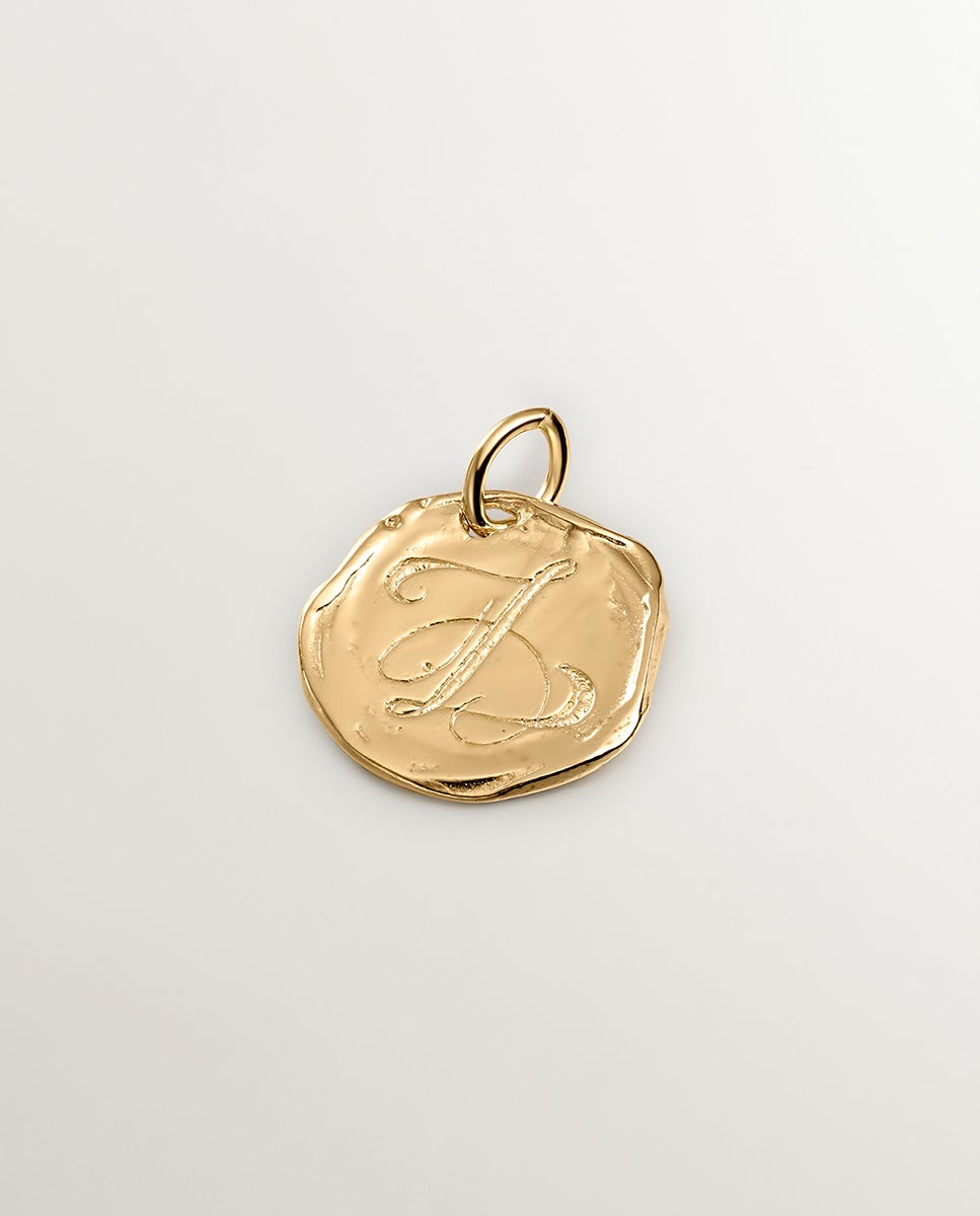 Charm Artesanal de Prata 925 Banhada em Ouro Amarelo de 18k com Inicial Z Ouro-1