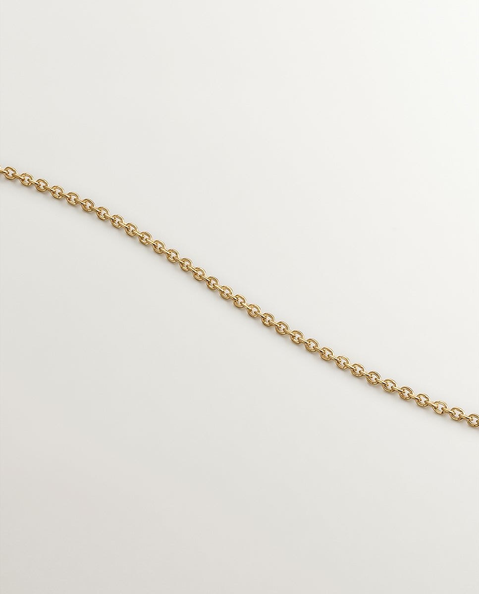 Colar de Prata 925 Banhada em Ouro Amarelo de 18k com Topázios Brancos Branco-5