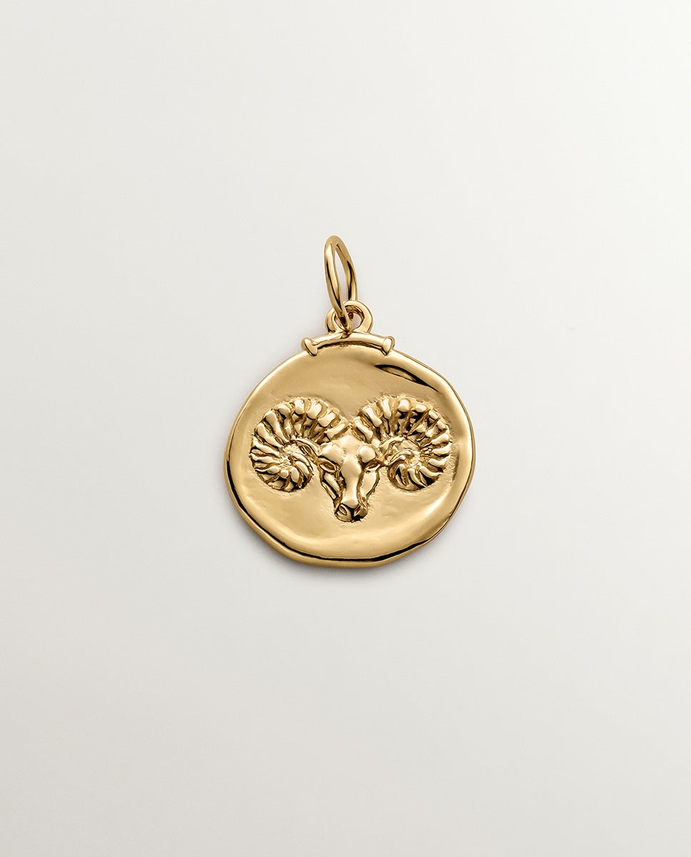 Charm Aries de Prata 925 Banhada em Ouro Amarelo de 18k Ouro-1