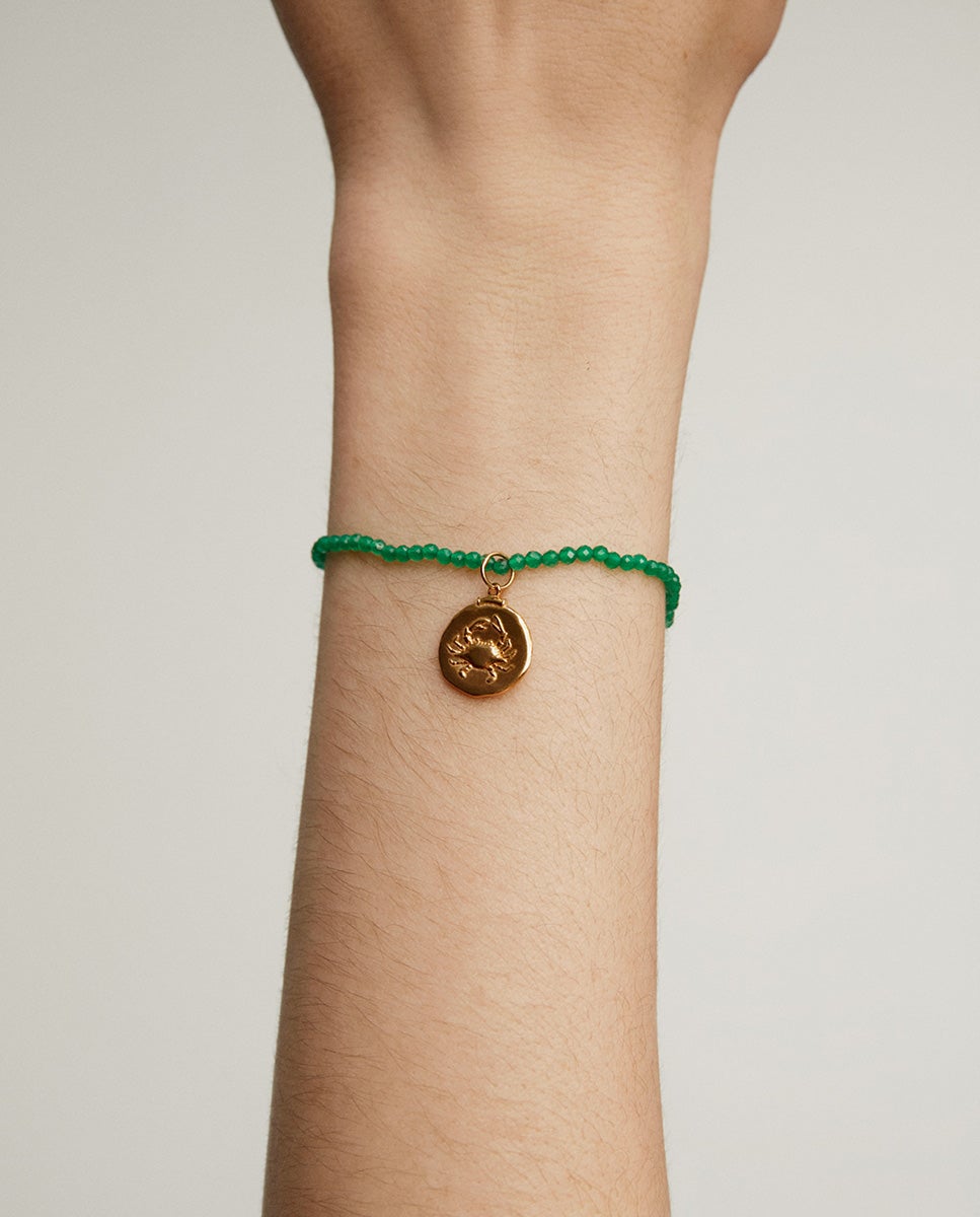 Charm Câncer de Prata 925 Banhada em Ouro Amarelo de 18k Ouro-2