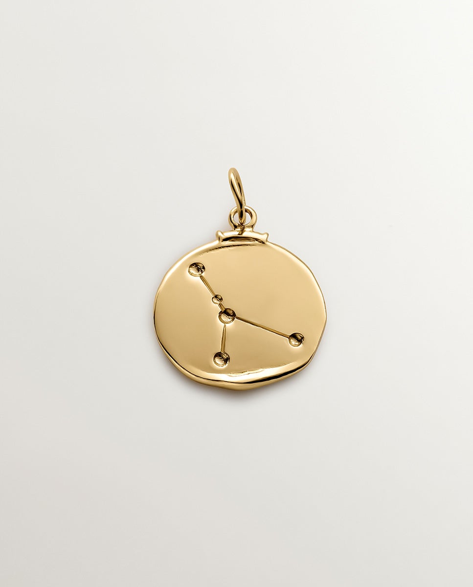 Charm Câncer de Prata 925 Banhada em Ouro Amarelo de 18k Ouro-3