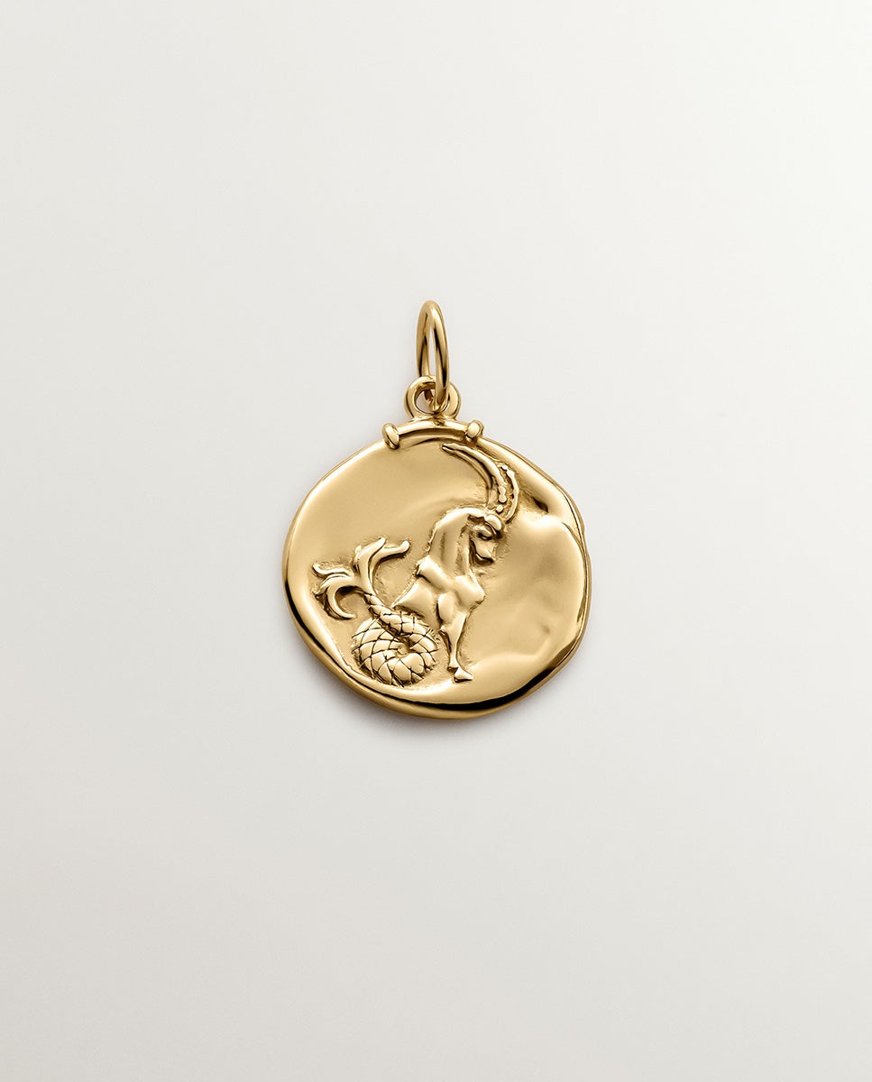 Charm Capricórnio de Prata 925 Banhada em Ouro Amarelo de 18k Ouro-1