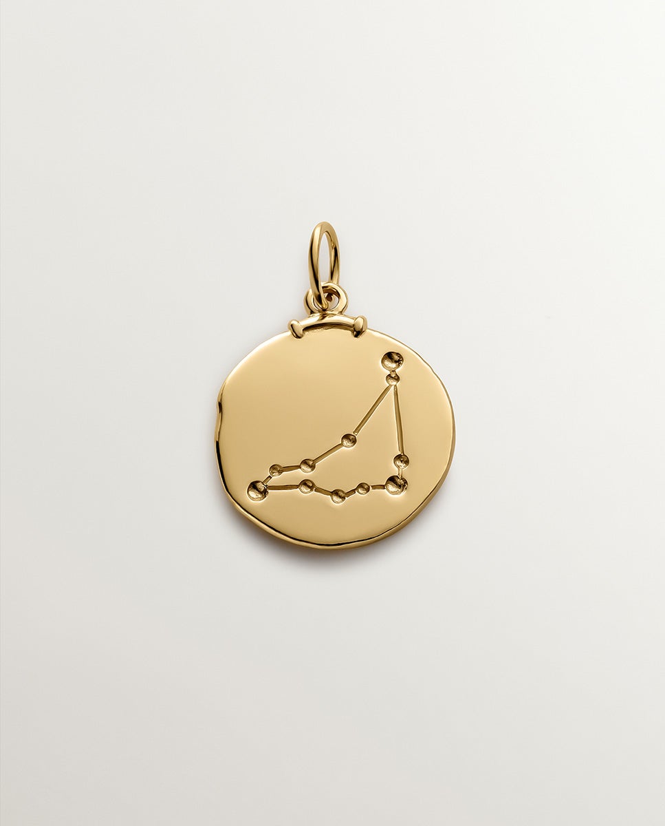 Charm Capricórnio de Prata 925 Banhada em Ouro Amarelo de 18k Ouro-3