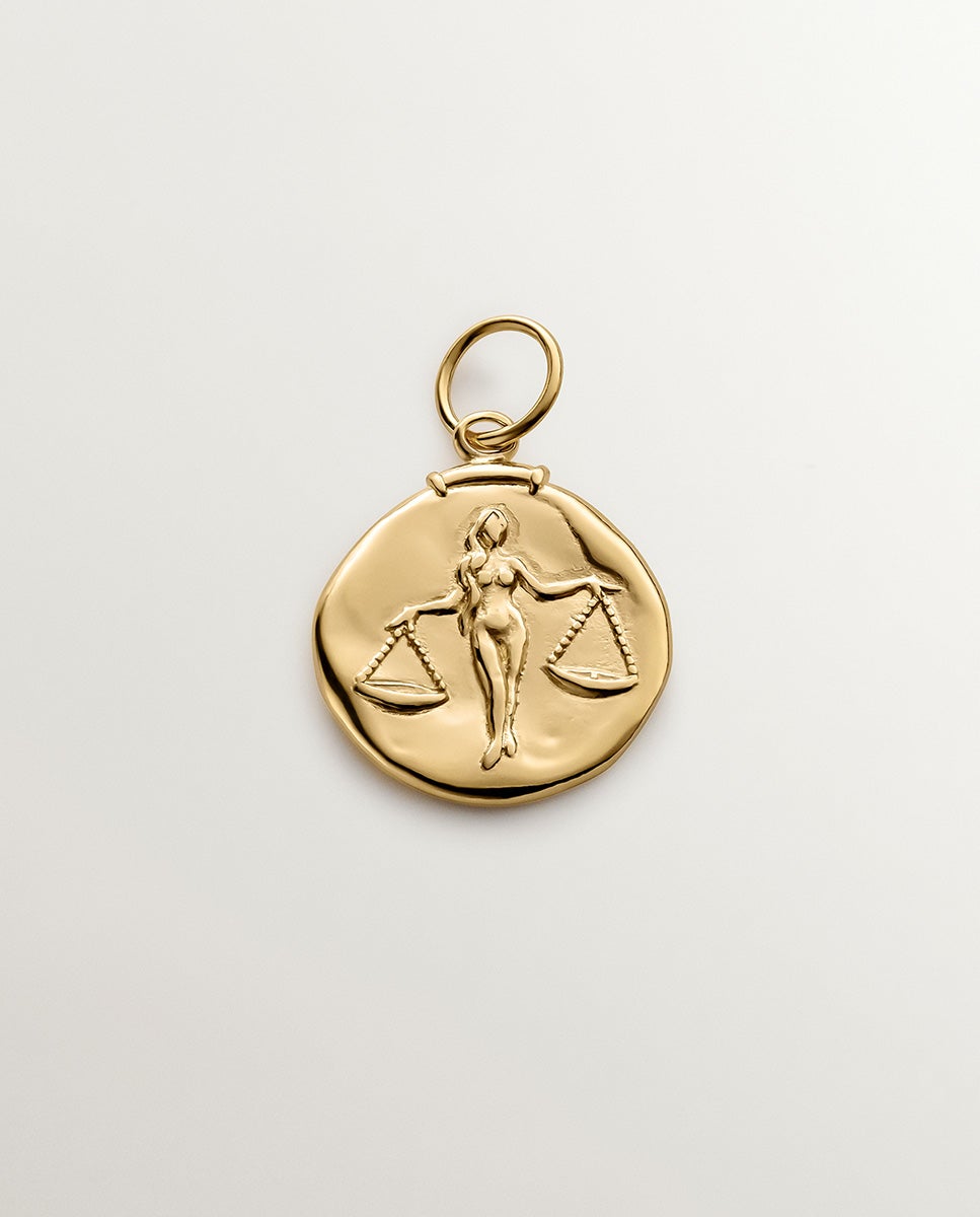 Charm Libra de Prata 925 Banhada em Ouro Amarelo de 18k Ouro-1
