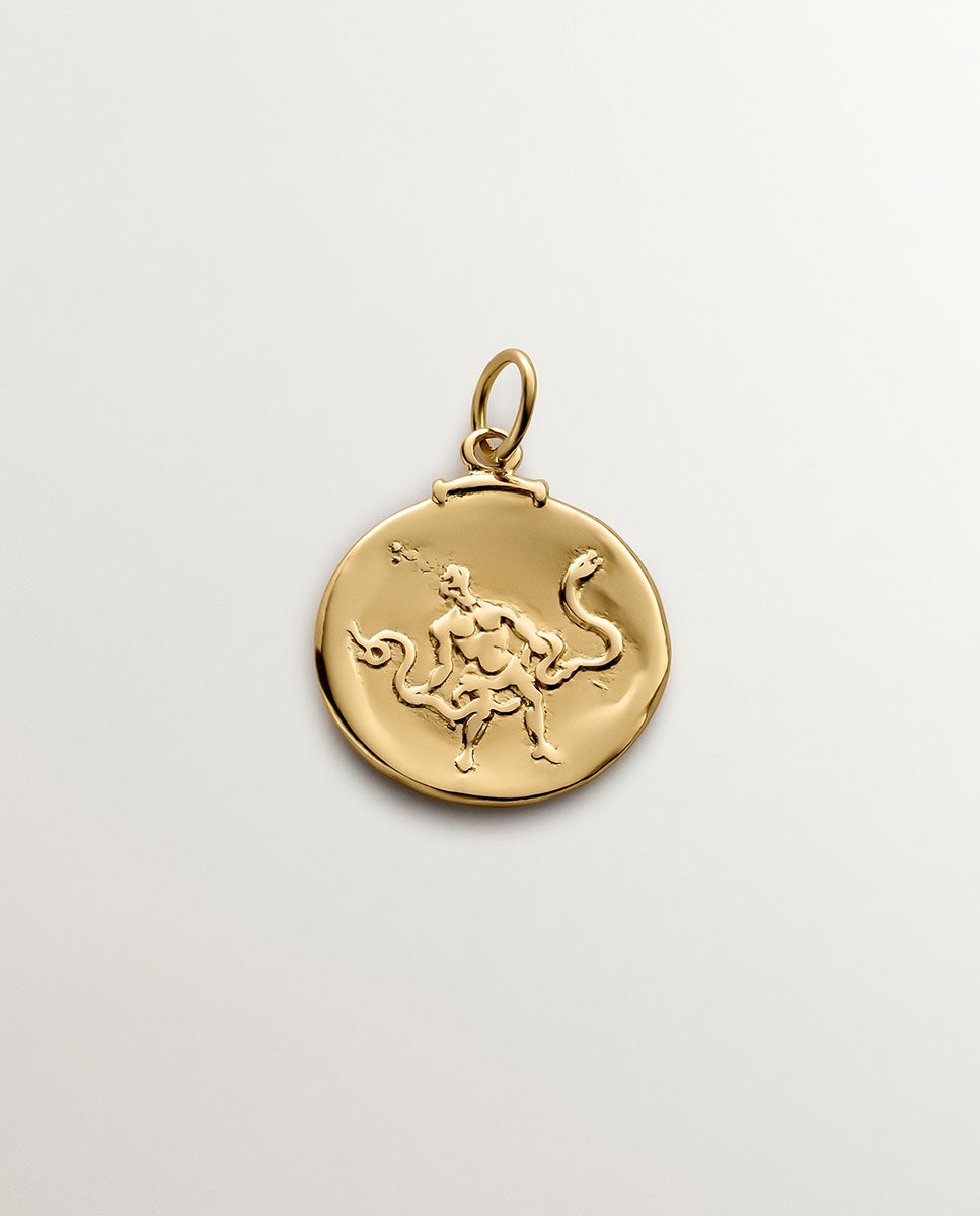 Charm Ofiuco de Prata 925 Banhada em Ouro Amarelo de 18k Ouro-1