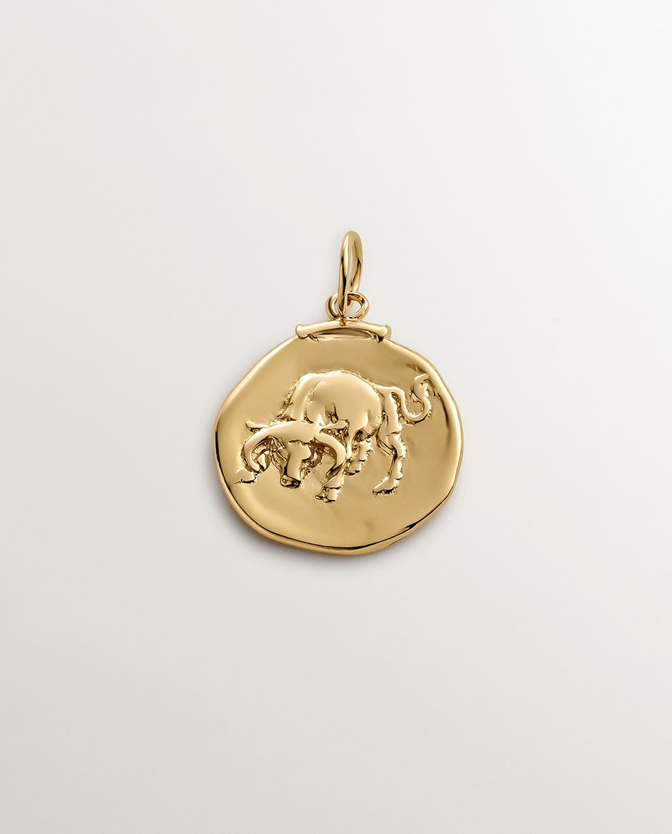 Charm Tauro de Prata 925 Banhada em Ouro Amarelo de 18k Ouro-1