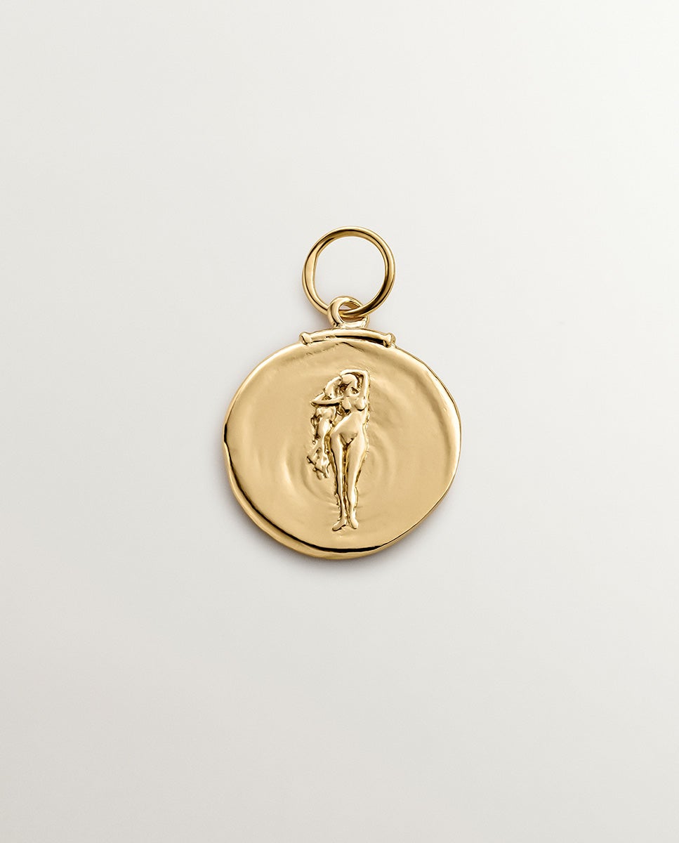 Charm Virgo de Prata 925 Banhada em Ouro Amarelo de 18k Ouro-1