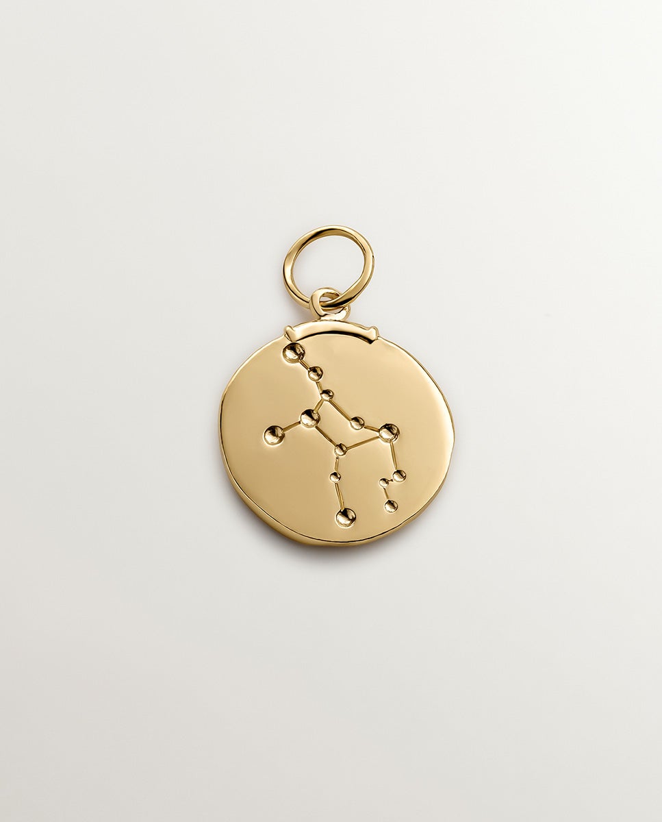 Charm Virgo de Prata 925 Banhada em Ouro Amarelo de 18k Ouro-3