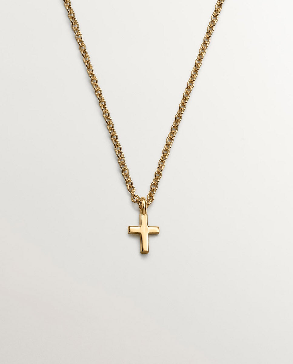 Pendente de Prata 925 Banhada em Ouro Amarelo de 18k com Cruz Ouro-1