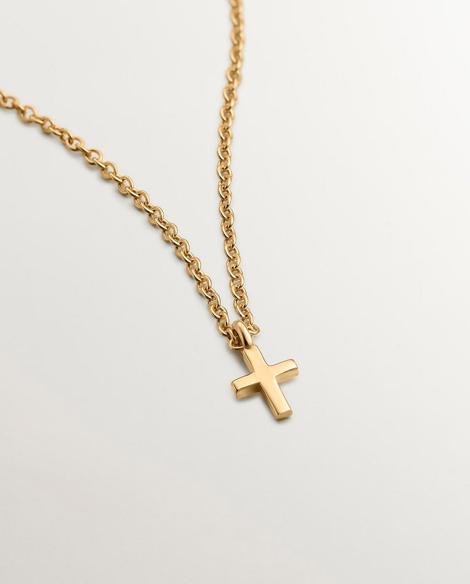 Pendente de Prata 925 Banhada em Ouro Amarelo de 18k com Cruz Ouro-5