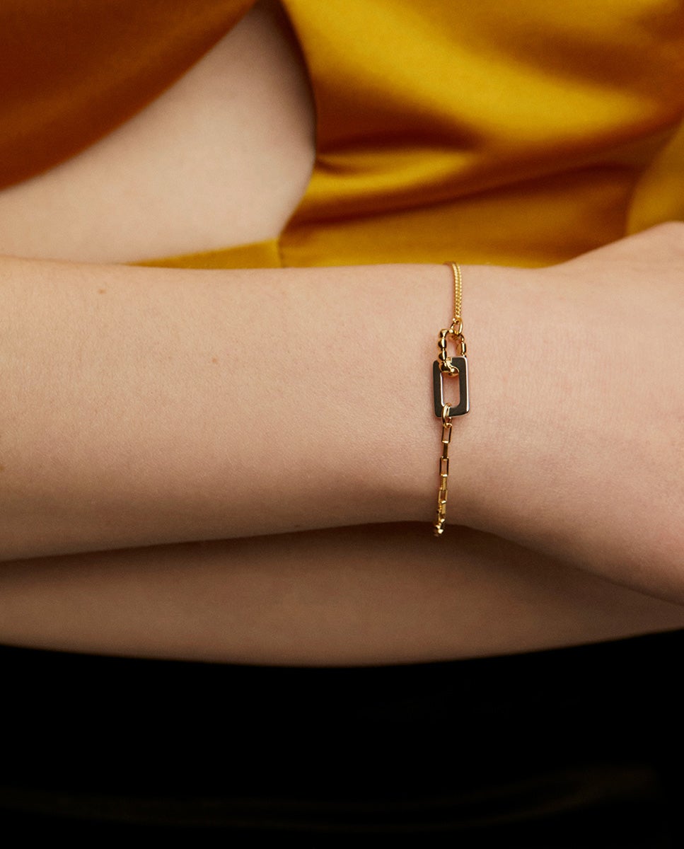 Pulseira de Prata 925 e Prata 925 Banhada em Ouro Amarelo de 18k Ouro-2