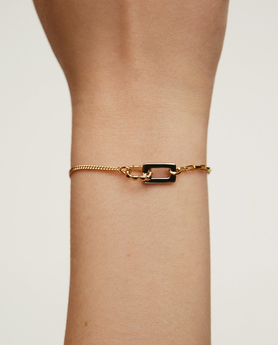 Pulseira de Prata 925 e Prata 925 Banhada em Ouro Amarelo de 18k Ouro-4