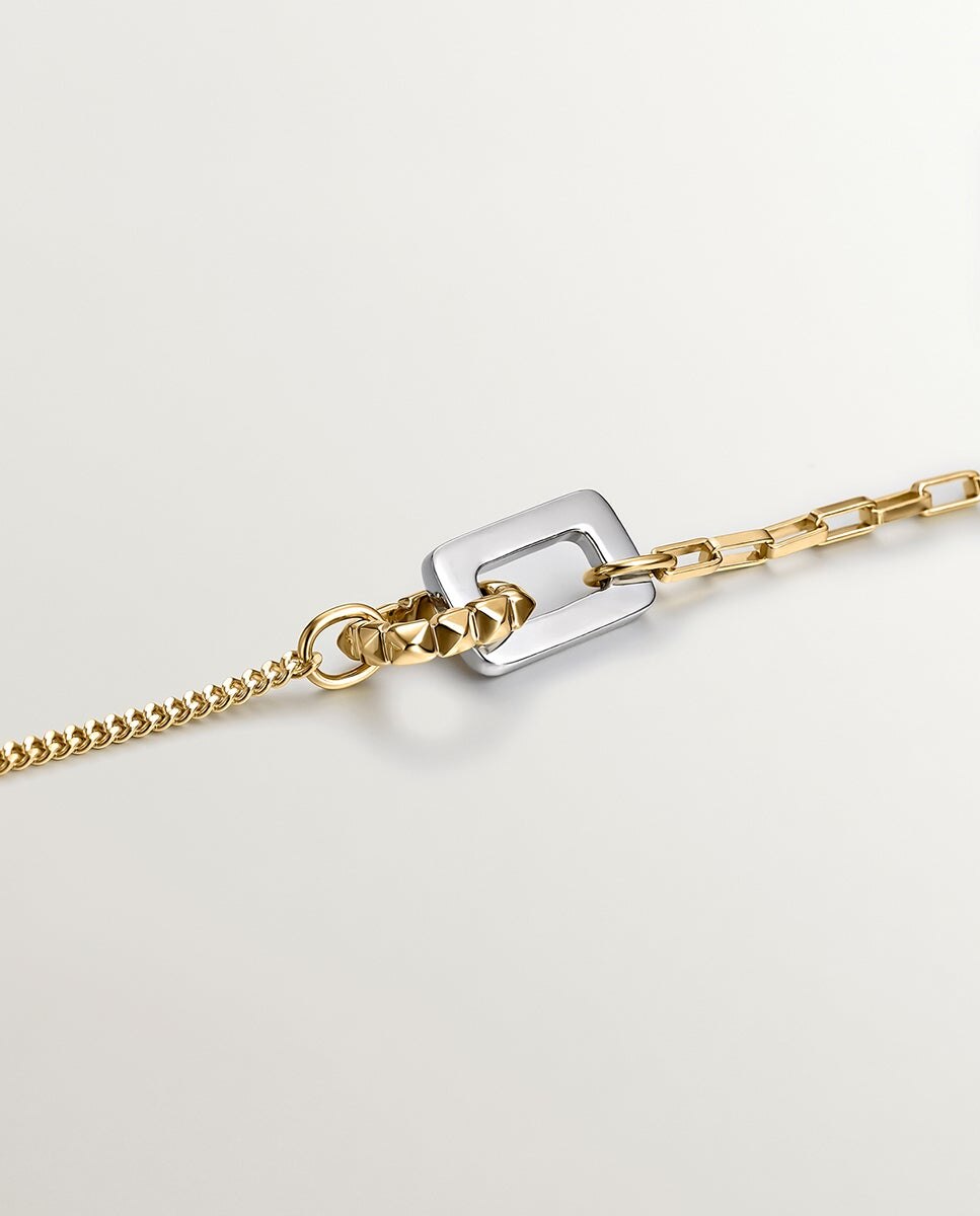 Pulseira de Prata 925 e Prata 925 Banhada em Ouro Amarelo de 18k Ouro-5