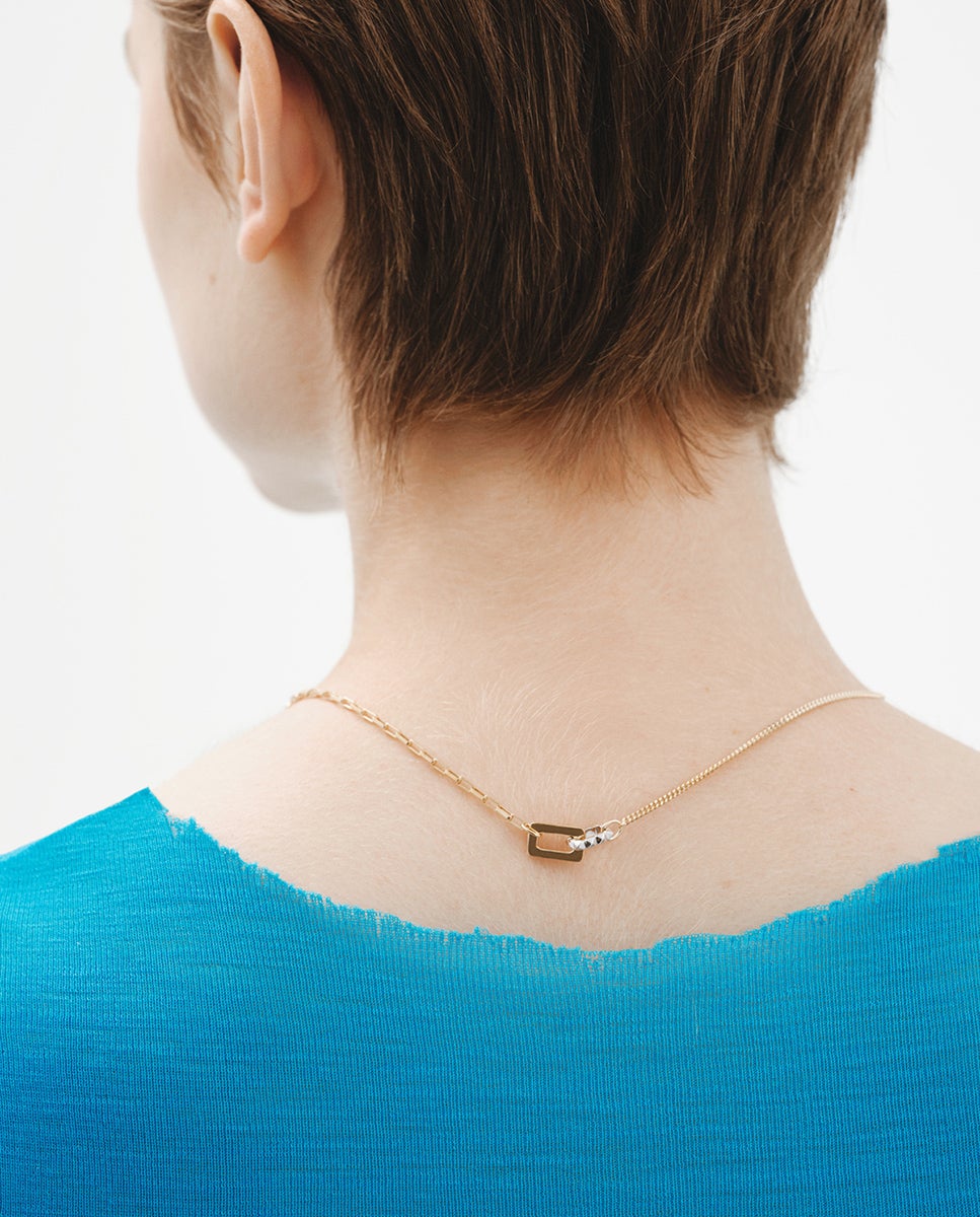 Pendente Bicolor de Prata 925 e Prata 925 Banhada a Ouro Amarelo de 18k com Formas Geométricas Ouro-2