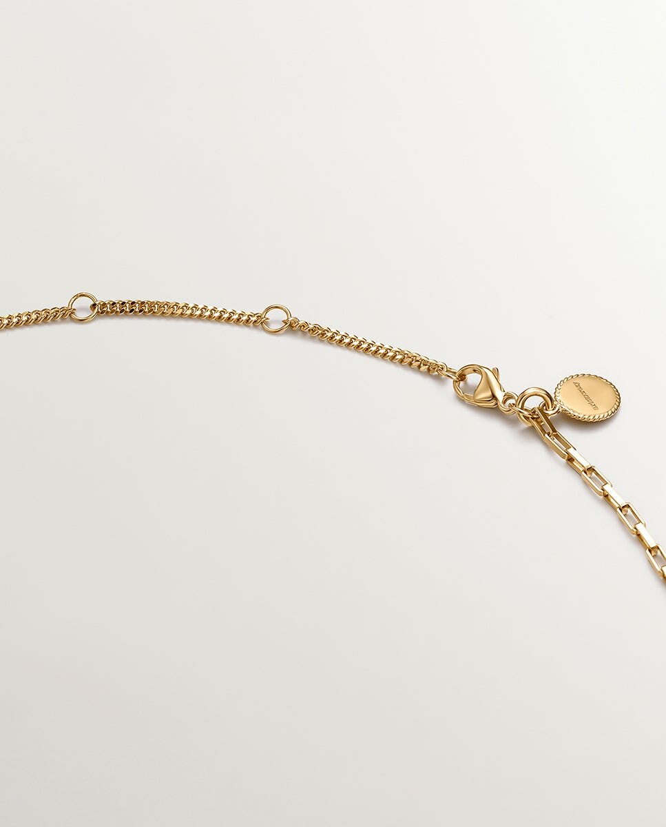 Pendente Bicolor de Prata 925 e Prata 925 Banhada a Ouro Amarelo de 18k com Formas Geométricas Ouro-3