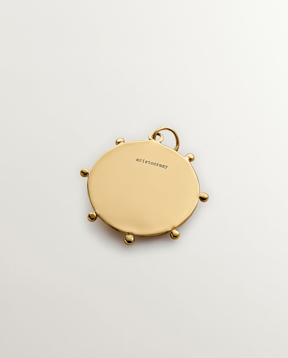 Charm de Prata 925 Banhada em Ouro Amarelo de 18k com Coração de Esmalte Ouro-3