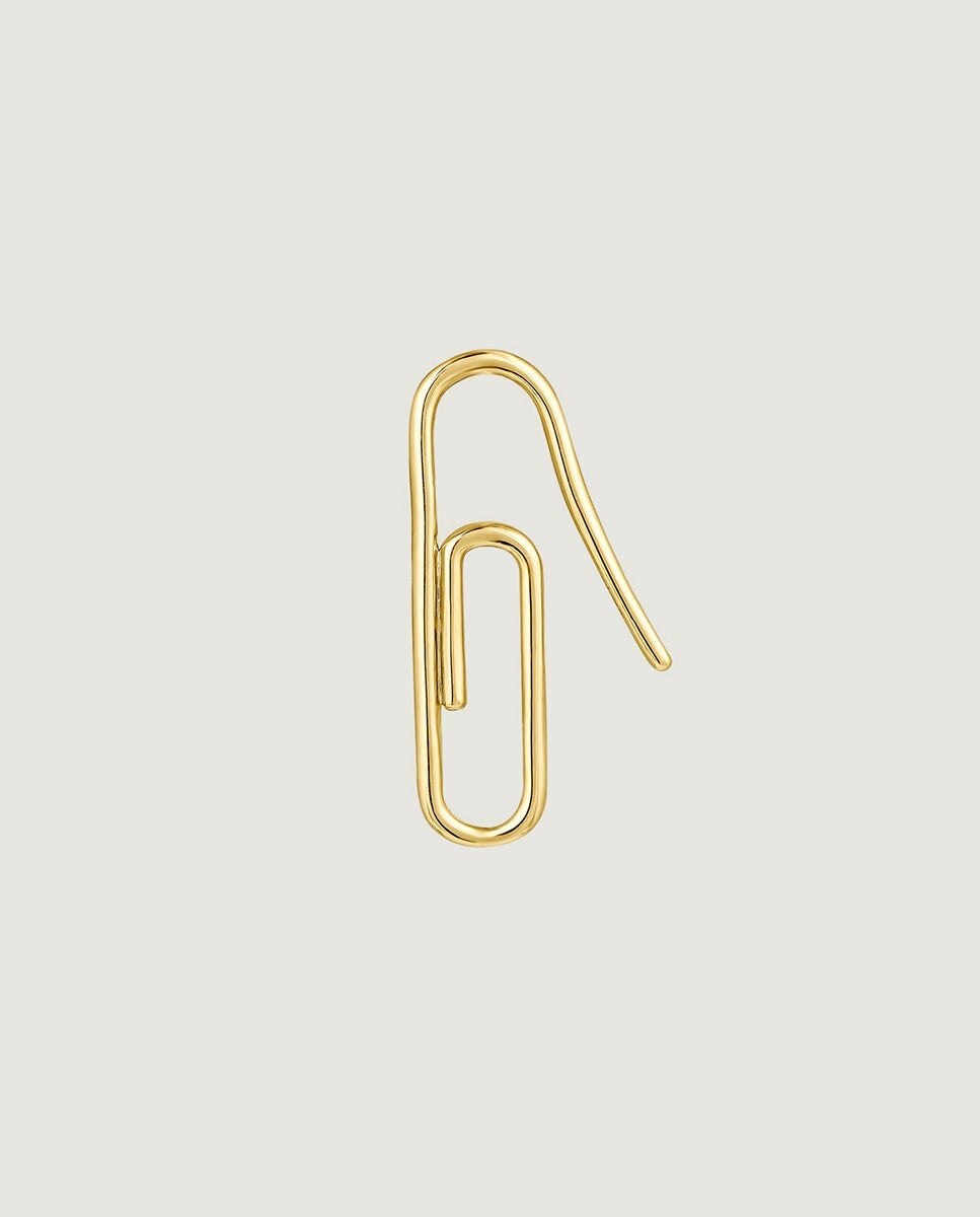 Brinco Individual de Ouro Amarelo de 9k com Forma de Clip Ouro-1