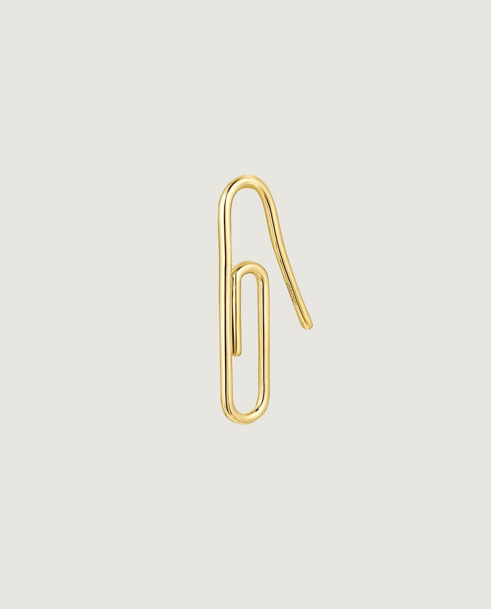 Brinco Individual de Ouro Amarelo de 9k com Forma de Clip Ouro-3