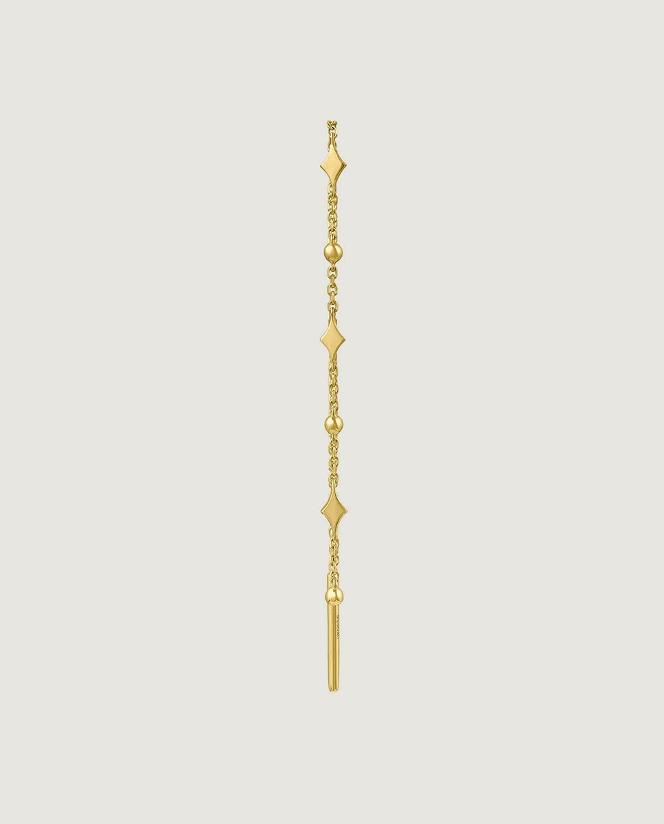 Pendiente Individual de Ouro Amarelo de 9k com Corrente e Motivos Ouro-1