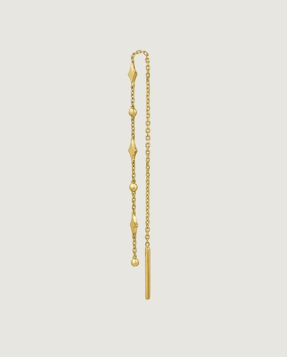 Pendiente Individual de Ouro Amarelo de 9k com Corrente e Motivos Ouro-3