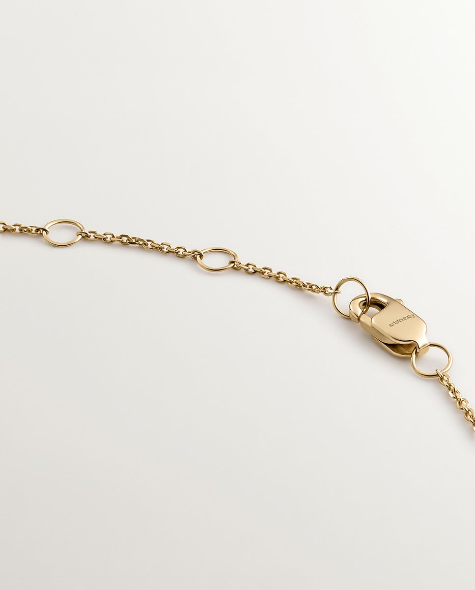 Colar de Ouro Amarelo de 9k com Pompons de Corrente Ouro-5