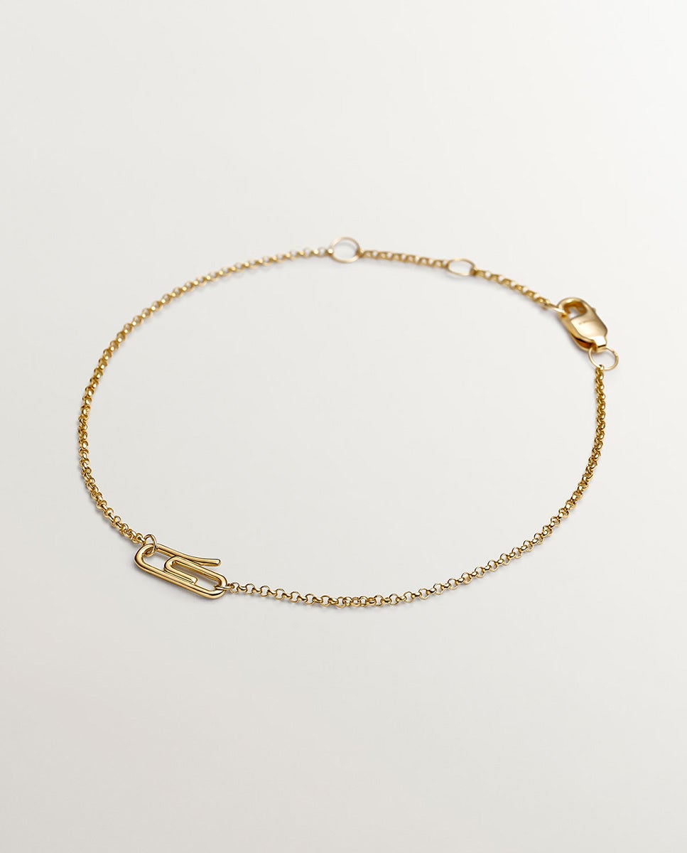 Pulseira de Ouro Amarelo de 9k com Clip Ouro-1