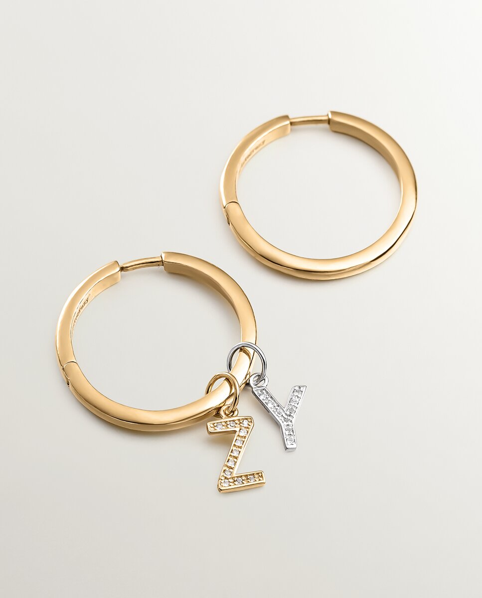 Charm de Prata 925 e Topázios Brancos Inicial Y Branco-3