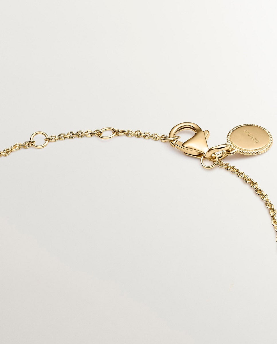 Pulseira de Prata 925 Banhada em Ouro Amarelo de 18k com Esmalte de Cores e Número Cinco Ouro-7