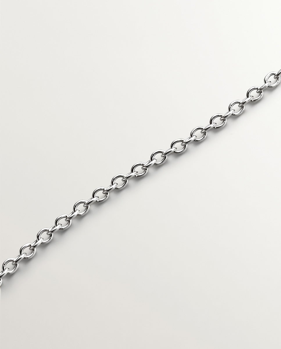 Pendente de Prata 925 com Topázio Branco e Orla de Safiras Brancas Branco-5