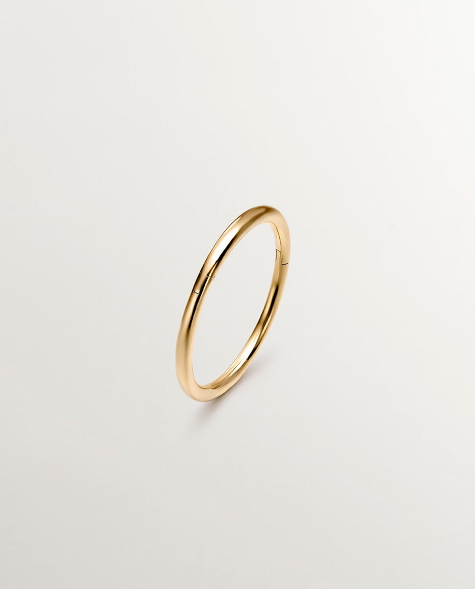 Brinco Individual Pequeno de Argola de Ouro Amarelo de 9k Ouro-1