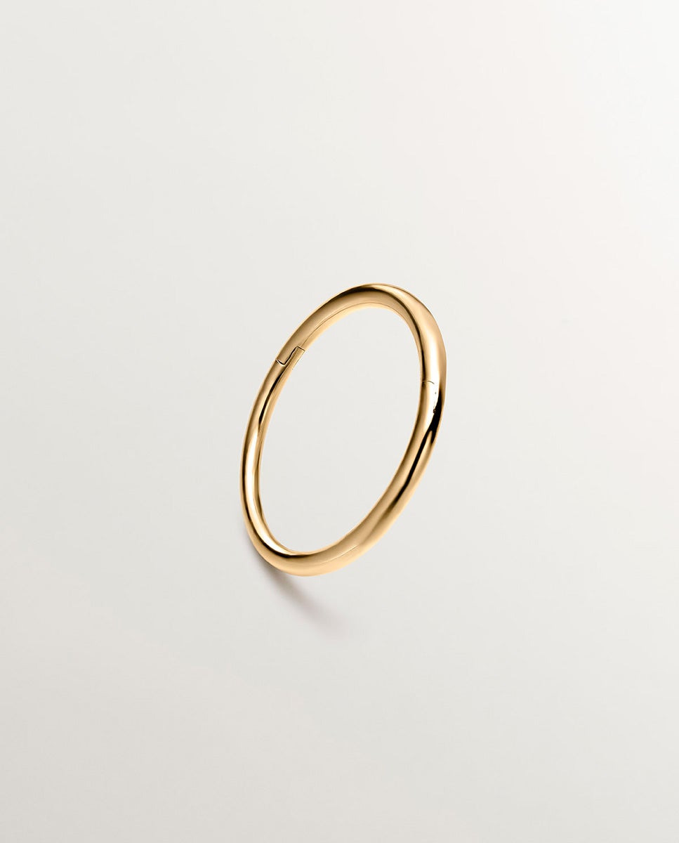 Brinco Individual Pequeno de Argola de Ouro Amarelo de 9k Ouro-3