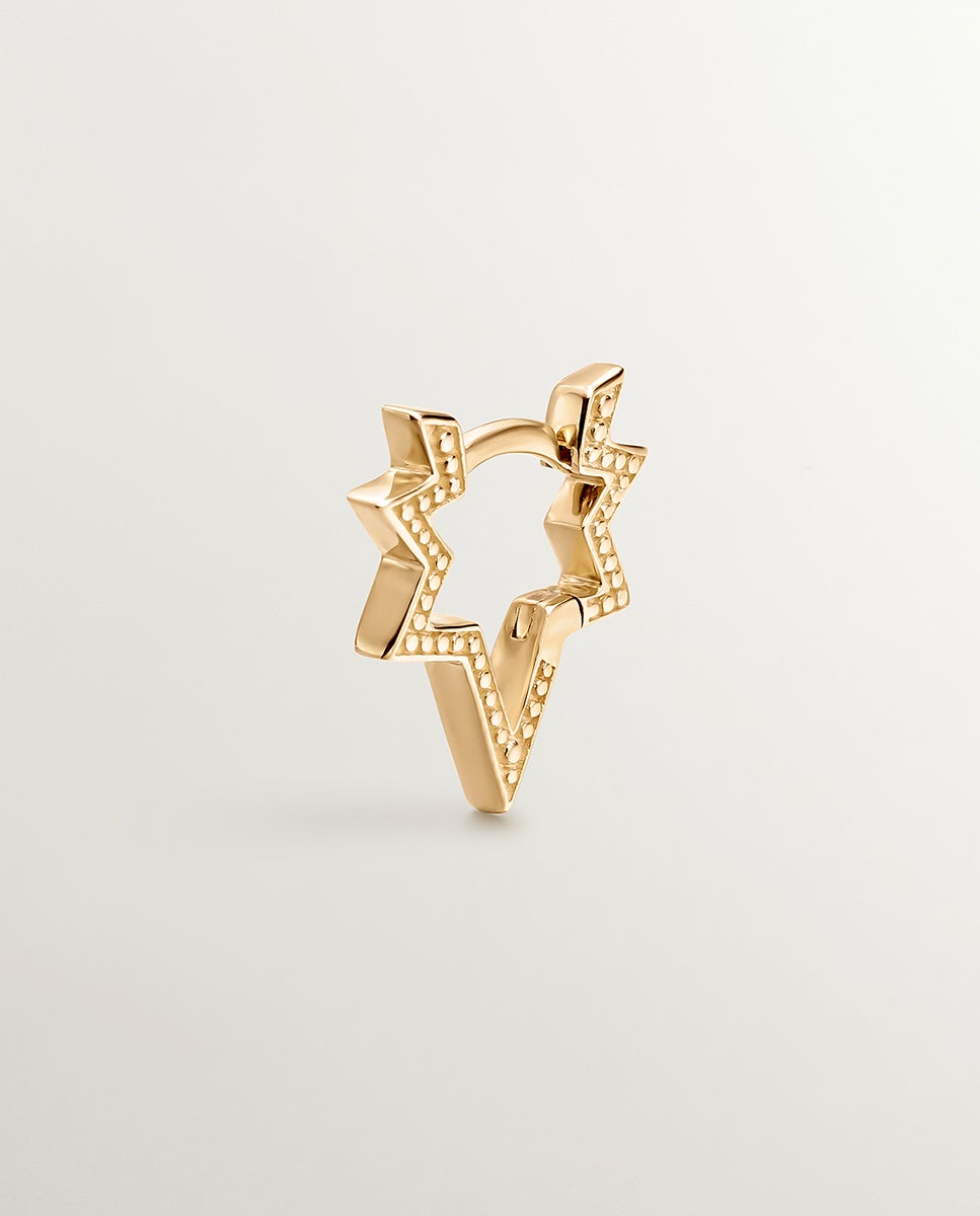 Brinco Individual de Ouro Amarelo de 9k com Forma de Estrela Ouro-1