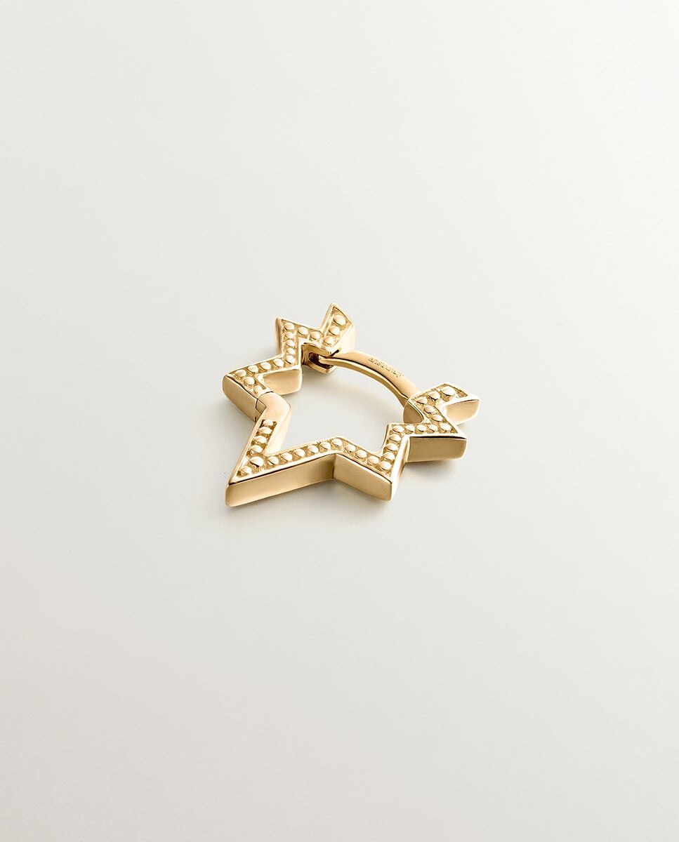 Brinco Individual de Ouro Amarelo de 9k com Forma de Estrela Ouro-3