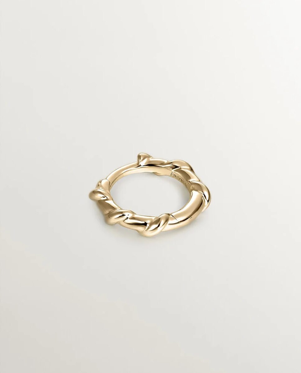 Pendente Individual de Ouro Amarelo de 9k com Relevo Ouro-3