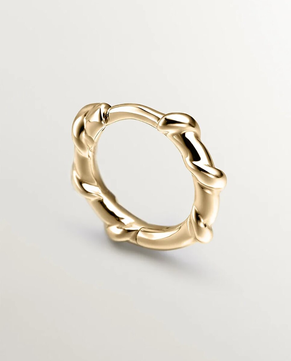 Pendente Individual de Ouro Amarelo de 9k com Relevo Ouro-5