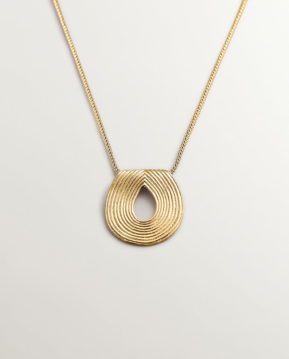 Pendentes Ovalados de Prata 925 Banhada em Ouro Amarelo de 18k com Relevo Ouro-1