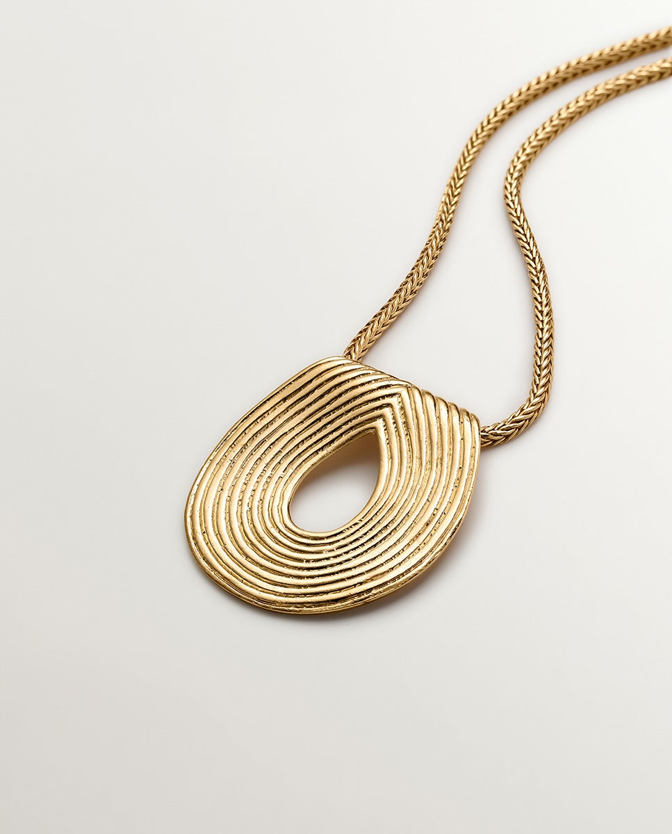 Pendentes Ovalados de Prata 925 Banhada em Ouro Amarelo de 18k com Relevo Ouro-3