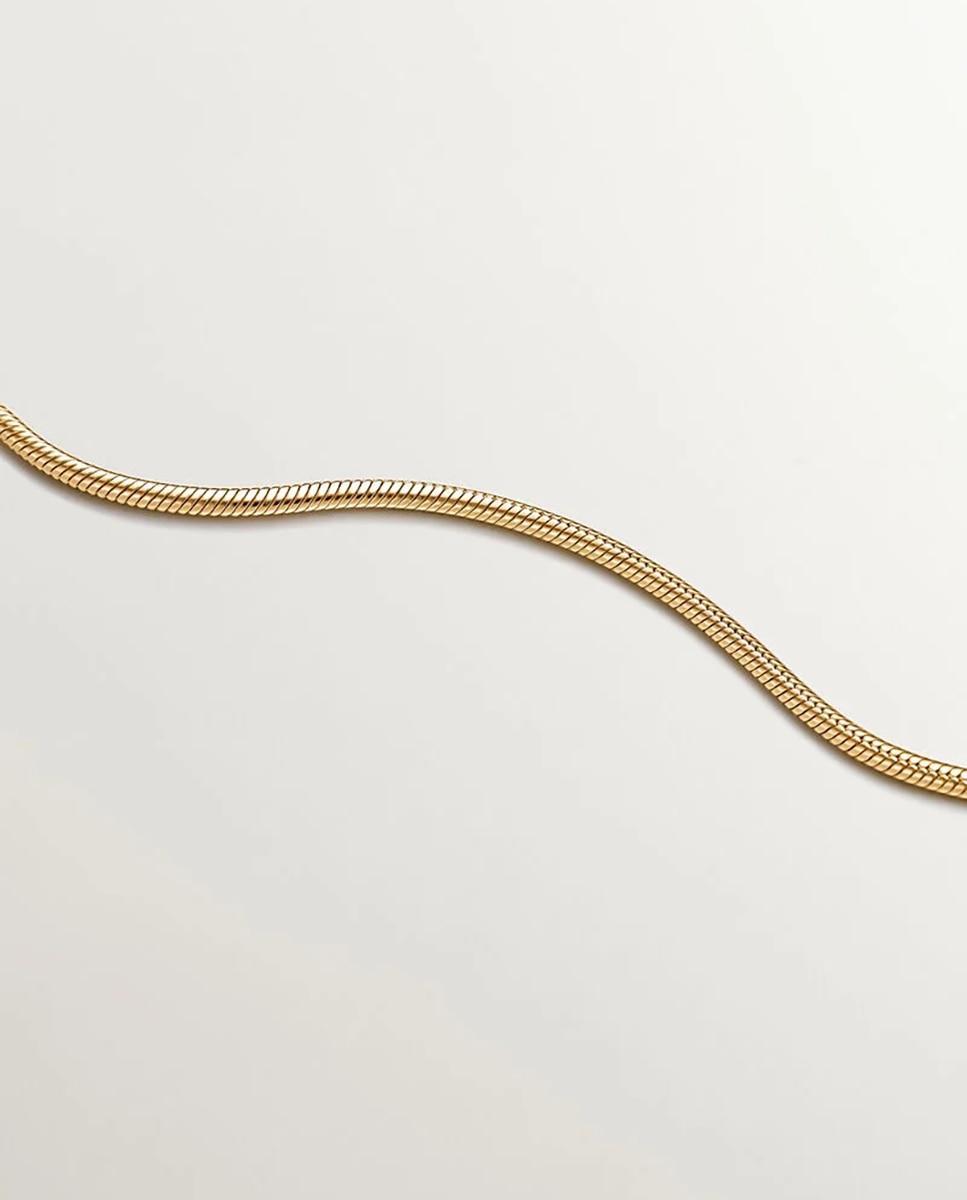 Corrente Cauda de Rato de Prata 925 Banhada em Ouro Amarelo de 18k Ouro-3