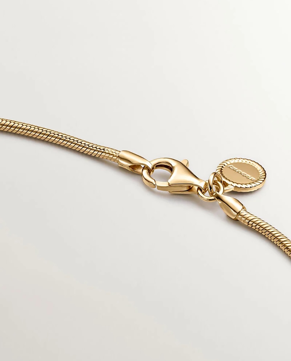 Corrente Cauda de Rato de Prata 925 Banhada em Ouro Amarelo de 18k Ouro-5