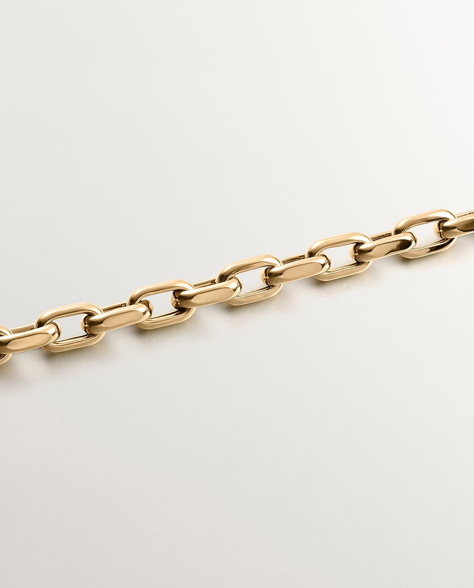 Pulseira de Elos Forza de Prata 925 Banhada em Ouro Amarelo de 18k Ouro-3