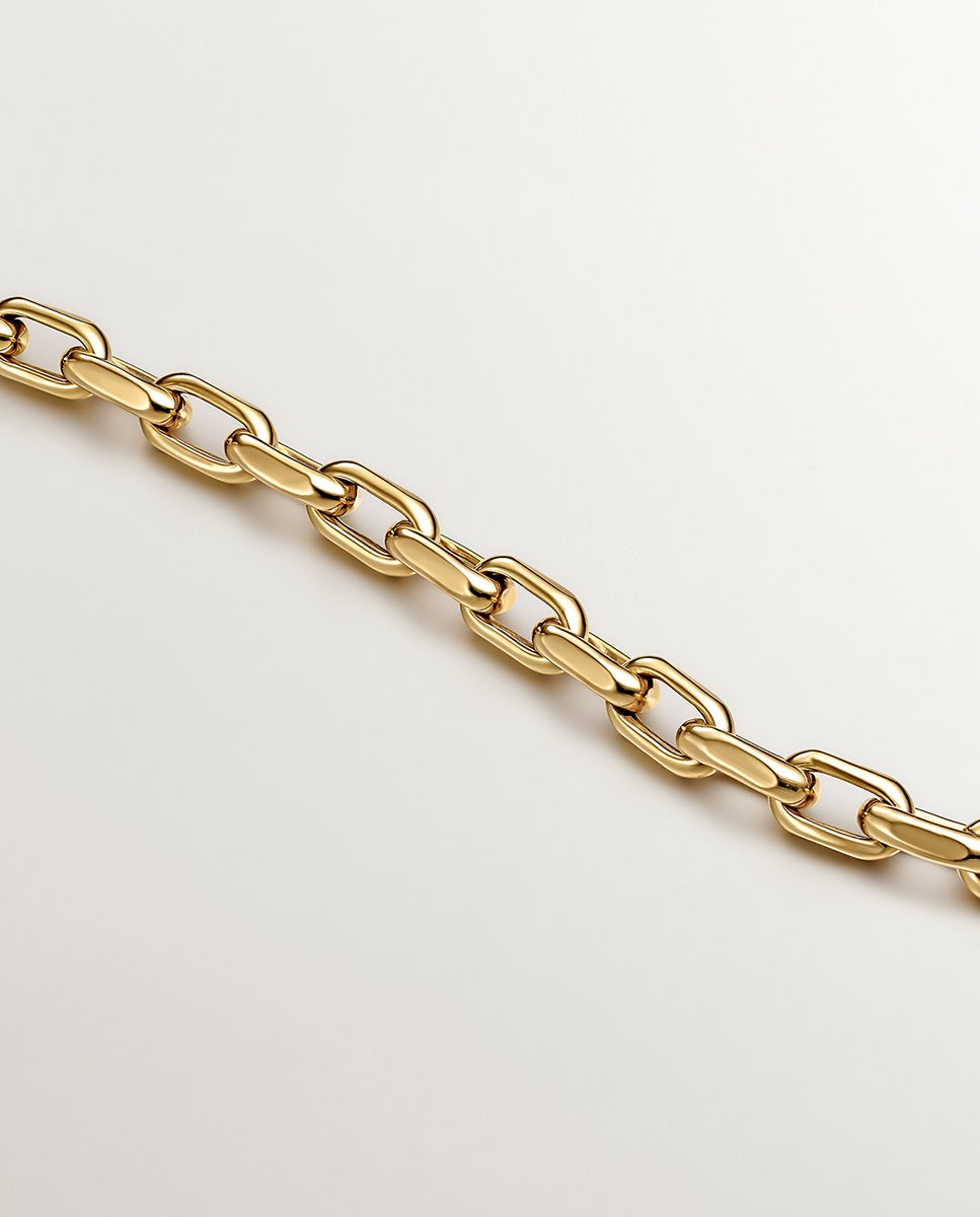 Colar de Elos Forza 45 Cm de Prata 925 Banhada em Ouro Amarelo de 18k Ouro-3