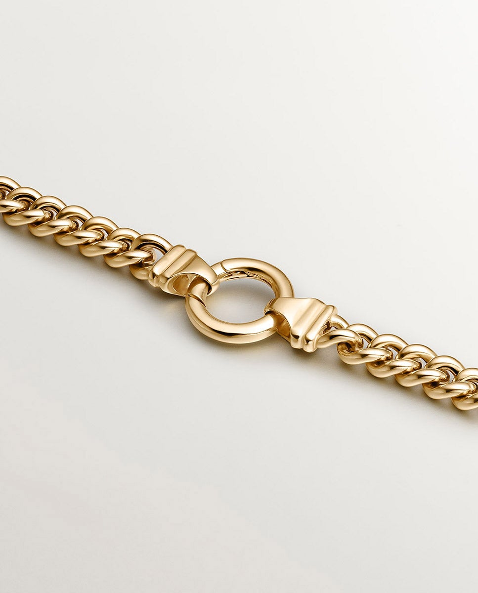 Corrente de Elos Barbados 45 Cm de Prata 925 Banhada em Ouro Amarelo de 18k Ouro-3